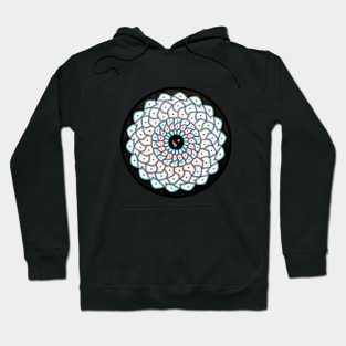 Handmade blue and pink mandala drawing art Hoodie